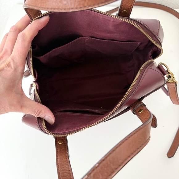 Fossil Rachel Cow Hide Leather Satchel Crossbody Bag Purse FLAW - Picture 6 of 16